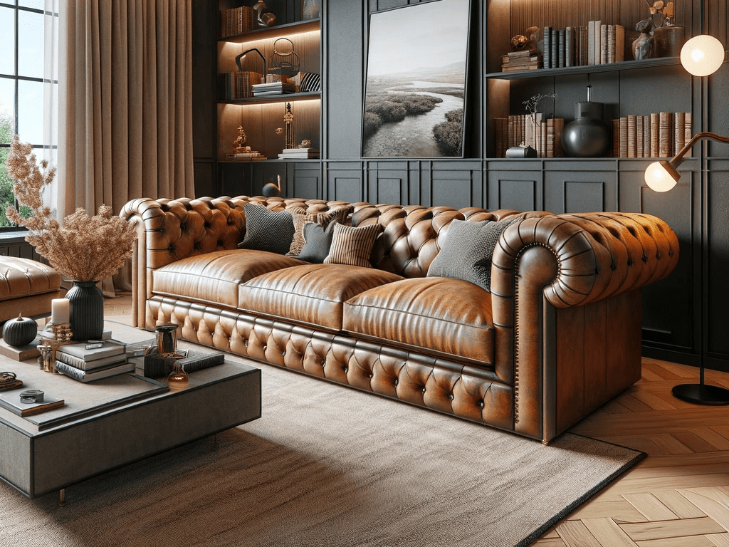 Canapea chesterfield coniac