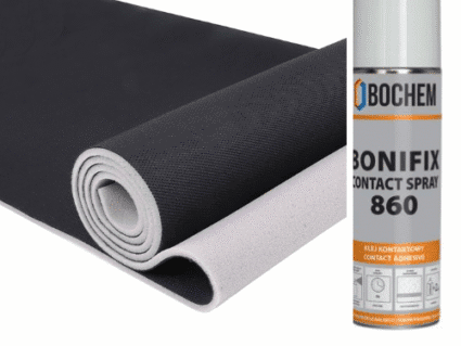 Pachet promotional, 2 m Material plafon auto Negru + 1 Spray adeziv Bonifix