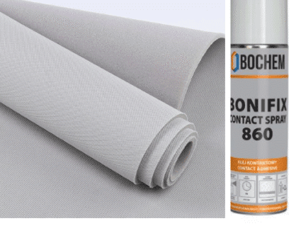 Pachet promotional, 2 m Material plafon auto Gri + 1 Spray adeziv Bonifix