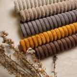 Stofa tapiterie pentru canapele, Corduroy POSO, Gri deschis - imagine 2